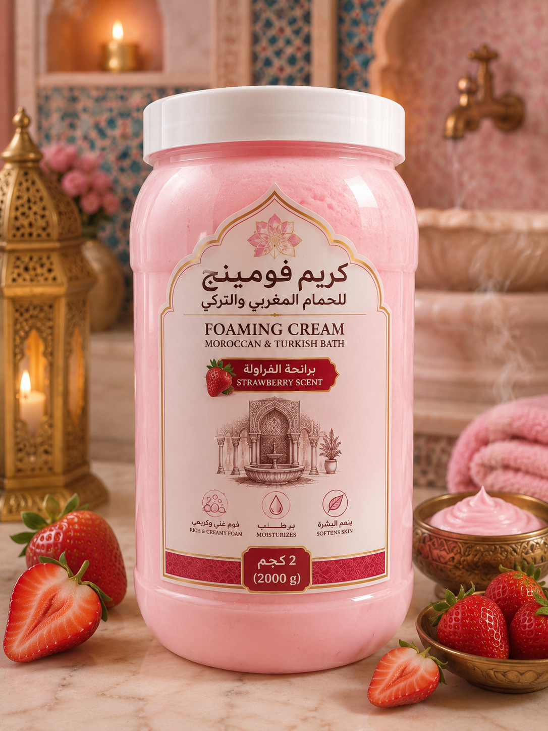 Cream Foming Moroccan Bathroom
